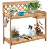 Solid Wood Garden Work Table in Natural Finish