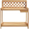 Solid Wood Garden Work Table in Natural Finish