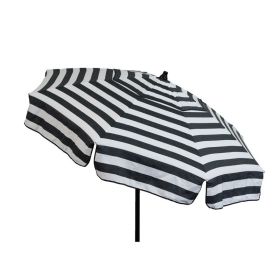 6 Foot Black & White Striped Drape Umbrella