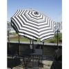 6 Foot Black & White Striped Drape Umbrella