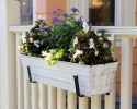 Small White Flower Box with Wall Brackets