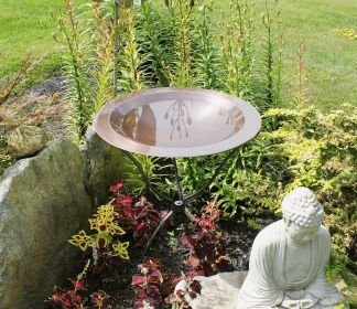 Classic Copper Birdbath with Ring Stand