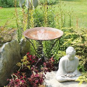 Hammered Copper Birdbath