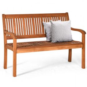 Slatted 2 Seater Eucalyptus Bench