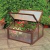 Double Box Wooden Small Portable Garden Greenhouse