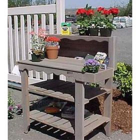 Cedar Wood Potting Bench with Storage Table