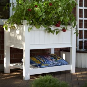 White Vinyl Elevated Planter Bed