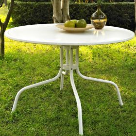 White Round Patio Dining Table