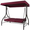 Burgundy Canopy Swing with Cushions