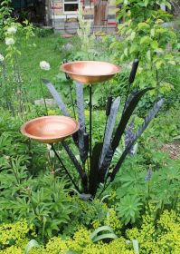 Double Cattail Birdbath