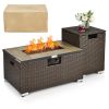 Propane Powered Fire Pit with Side Table Tank Holder