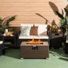 Propane Powered Fire Pit with Side Table Tank Holder