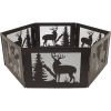 Deer Print Hexagon Portable Folding Steel Mesh Fire Pit with Carrying Case