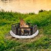 Deer Print Hexagon Portable Folding Steel Mesh Fire Pit with Carrying Case