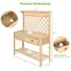 Farmhouse Wooden Potting Bench with Storage Drawer and Trellis