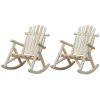 Classic Fir Wood Rocking Adirondack Chairs