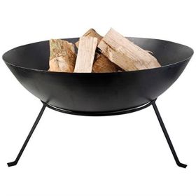 Black Cast Iron Fire Pit Bowl with Stand