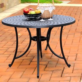 Black Round Cast Aluminum Dining Table