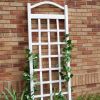 White Vinyl Garden Trellis with Arch Top & Ground Mount Anchors