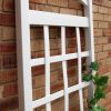 White Vinyl Garden Trellis with Arch Top & Ground Mount Anchors