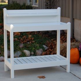 White PVC Vinyl Potting Bench