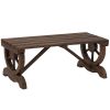 Rustic Fir Wood Wheel Bench