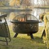 Bronze Fire Pit with Grill Grate Spark Screen Cover