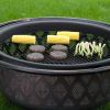 Bronze Fire Pit with Grill Grate Spark Screen Cover