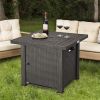 Square Propane Gas Fire Pit Table with Adjustable Flame