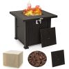 Square Propane Gas Fire Pit Table with Adjustable Flame