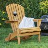 All Weather Large Foldable Adirondack Chair with Natural Finish