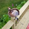 Heart Shaped Birdbath with Over Rail Bracket