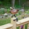 Heart Shaped Birdbath with Over Rail Bracket