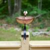 Heart Shaped Birdbath with Over Rail Bracket