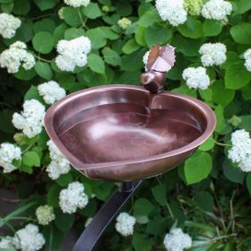 Heart Shaped Birdbath with Rail Mount Bracket