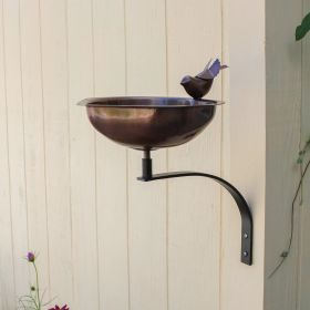 Heart Shaped Birdbath with Wall Mount Bracket