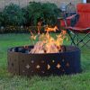 Heavy Duty Black Steel Fire Pit Ring with Diamond Pattern