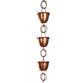 Hammered Copper Cups Rain Chain Gutter Downspout Alternative