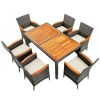 Patio Wicker & Acacia Dining Set