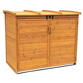 Wood Storage Shed for Trash Garbage Recycle Bins