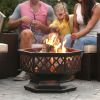 Steel Distressed-Bronze Lattice Design Fire Pit With Cover