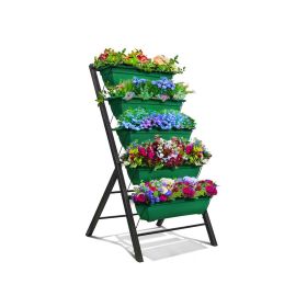 5-Tier Green Vertical Garden Elevated Planter