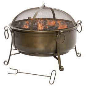 Large Steel Wood Burning Cauldron Fire Pit