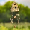 Assorted Style Hanging Birdhouse Wind Chimes-Set of 6