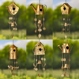 Assorted Style Hanging Birdhouse Wind Chimes-Set of 6