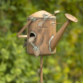 Watering Can Birdhouse Garden Stake