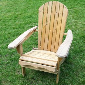 Folding Adirondack Chair in Natural Wood Finish