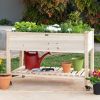 Mobile Solid Wood Raised Garden Planter with Locking Wheels