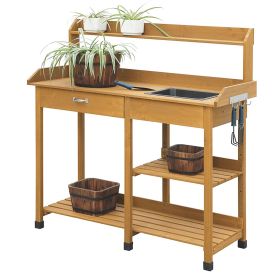 Garden Potting Bench Work Table with Sink