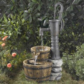 Water Pump and Half Whiskey Barrel Style